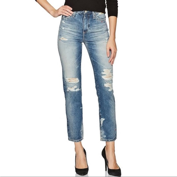 AG Adriano Goldschmied Embroidered Bumble Bee Phoebe Boyfriend High Waist 26 - Picture 1 of 10